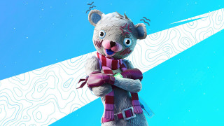 Cartoon bear scarf blue background - a scarf free wallpaper