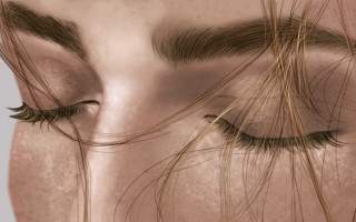 Hyperrealistic woman eyes long lashes - realistic eye free wallpaper