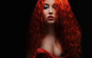 Red haired woman gothic portrait 2 - gothic free wallpaper for desktop