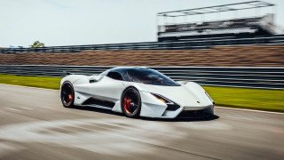 White sports car race track 19 - side profile free wallpaper