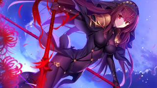 Woman sword flying purple armor - ufotable free wallpaper