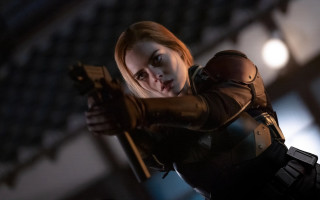 Eve ryder blonde gun blood - promotional image free wallpaper for desktop