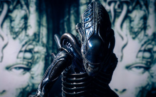 Alien human statue space art - alien free wallpaper