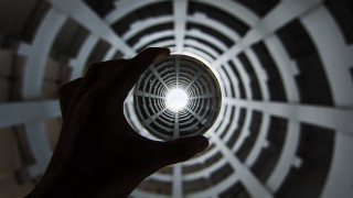 Holographic illusionism circular space magic - their hand in free wallpaper