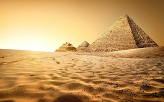 Pyramids desert sand dune sunset - the desert free wallpaper