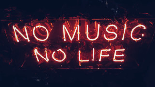Neon sign no music no - fluxus free wallpaper