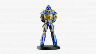 Blue gold robot heroic armor - a white backdrop free wallpaper