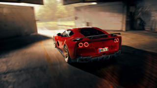 Red sports car night tunnel - a street free wallpaper