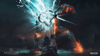 Dinosaurs battle fire smoke embers - dark soul free wallpaper