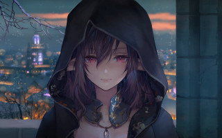Woman hood city night blooded - rpg portrait free wallpaper