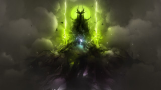 Tower green light clouds fantasy - a green light free wallpaper