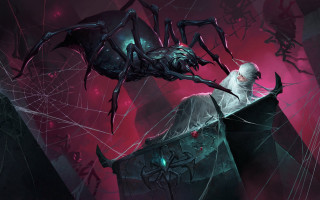 Creepy creature spider webs fantasy - magic free wallpaper for desktop