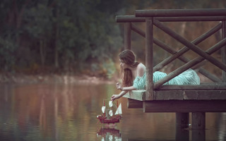 Woman dock boat lake sailboat - a sailboat free wallpaper
