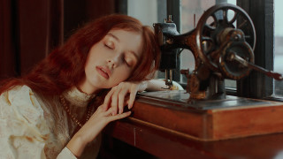 Woman sewing hair arts crafts - anka zhuravleva free wallpaper