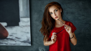 Red dress black object blue - livia prima free wallpaper
