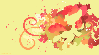 Colorful hearts swirls yellow background - delaunay free wallpaper
