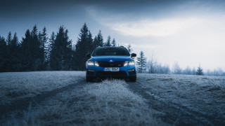 Blue car forest road cinematic - a road next free wallpaper