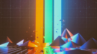Rainbow building aurora night sky - global free wallpaper