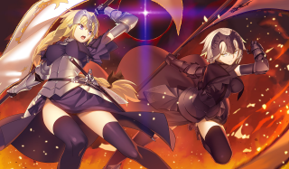 Anime characters fire background sword - baiōken eishun free wallpaper for desktop