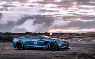 Blue sports car cloudy sky 5 - a blue sports car free wallpaper for desktop