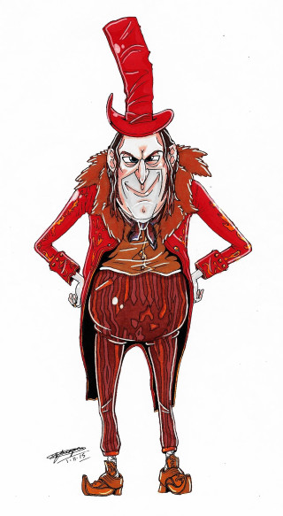 Man red suit top hat - a drawing of a man free wallpaper