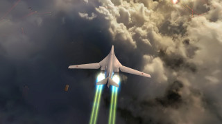 Jet clouds rocket sky sunset - beeple free wallpaper
