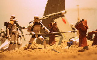 Toy action figures desert star - action scene free wallpaper