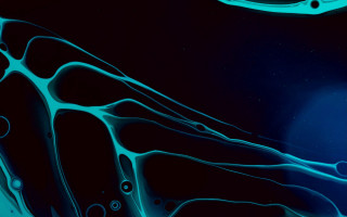 Blue liquid flowing black surface - a black surface free wallpaper