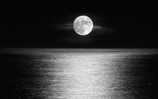 Full moon ocean night black - full moon free wallpaper