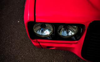 Red car parking lot starry - a black hood free wallpaper