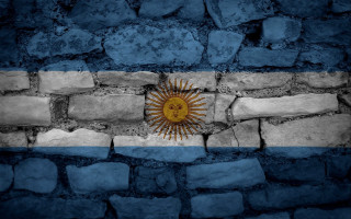 Stone wall argentina flag sun - the top of it free wallpaper