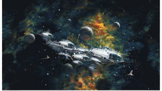 Space shuttle stars planets aurora - a space ship free wallpaper