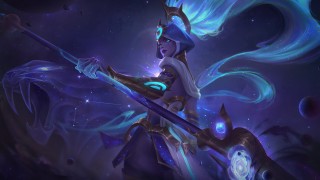 Woman sword glowing orb space - orb free wallpaper