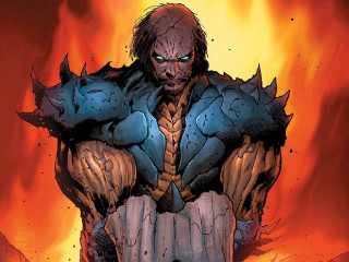Bearded man blue armor fire - a fire free wallpaper