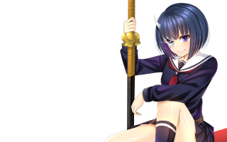 Woman sailor outfit sitting pole - a pole free wallpaper