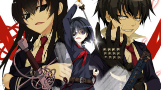 Anime characters swords bloodstains battle - the other holding free wallpaper