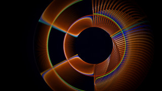 Circular abstract blue red raytraced - chromatic aberration free wallpaper