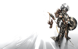 Warrior sword armor computer generated - biomechanical free wallpaper