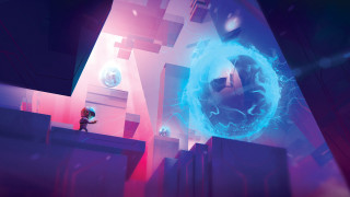 Man giant blue object room - anton fadeev free wallpaper