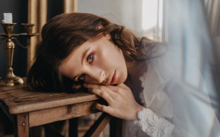 ArabellaRankin portrait blurry candle curtain - arabella rankin free wallpaper