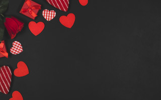 Red hearts rose ribbon romanticism - the corner free wallpaper