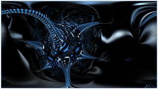 Blue black flower spiral design - petal and petals free wallpaper