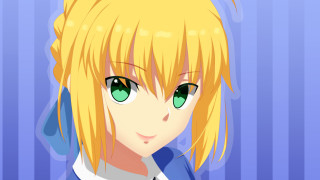Anime girl blonde green eyes 2 - a smile free wallpaper for desktop