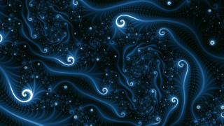 Blue swirly background stars bubbles - the center of the image free wallpaper