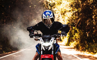 Motorcycle rider urban fireworks night - a person riding free wallpaper