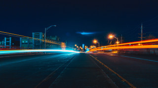 Futuristic city street light streaks - futurism free wallpaper