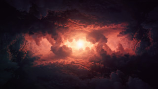 Large cloud sun volumetric lighting - filip hodas free wallpaper