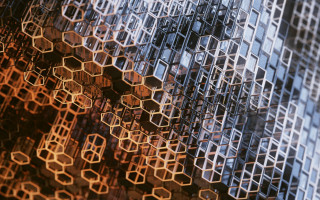 Metal structures honeycomb cityscape brick - redshift free wallpaper