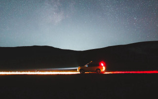 Night sky stars car road - the sky above free wallpaper