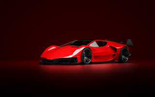 Red sports car dark room 63 - behance hd free wallpaper